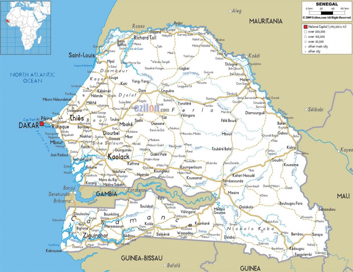 Senegal casamance kaart