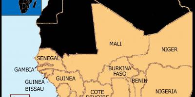 Kaart van Senegal kaart van west-afrika
