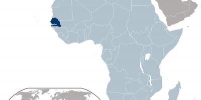 Kaart van Senegal locatie op de wereld