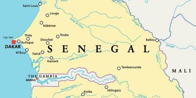 Senegal rivier de afrika kaart